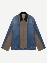 Stella McCartney-Tweed and Denim Jacket - Vintage Denim Blue-Jackets-Boboli-Vancouver-Canada