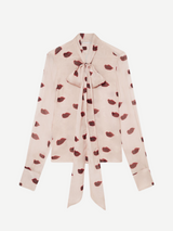 Stella McCartney-Pussy Bow Lips Print Shirt - Dusty Pink-Shirts-Boboli-Vancouver-Canada