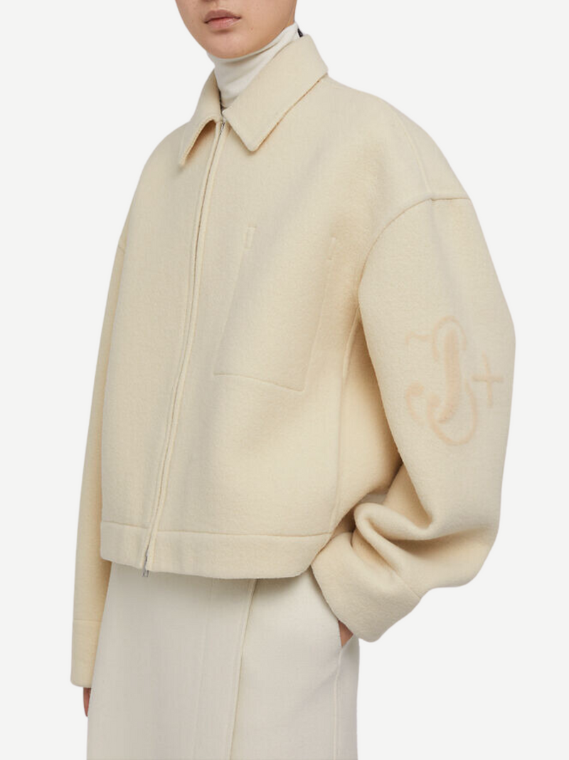 Jil Sander-Double Splitted Felted Jacket - Pearl-Jackets-Boboli-Vancouver-Canada