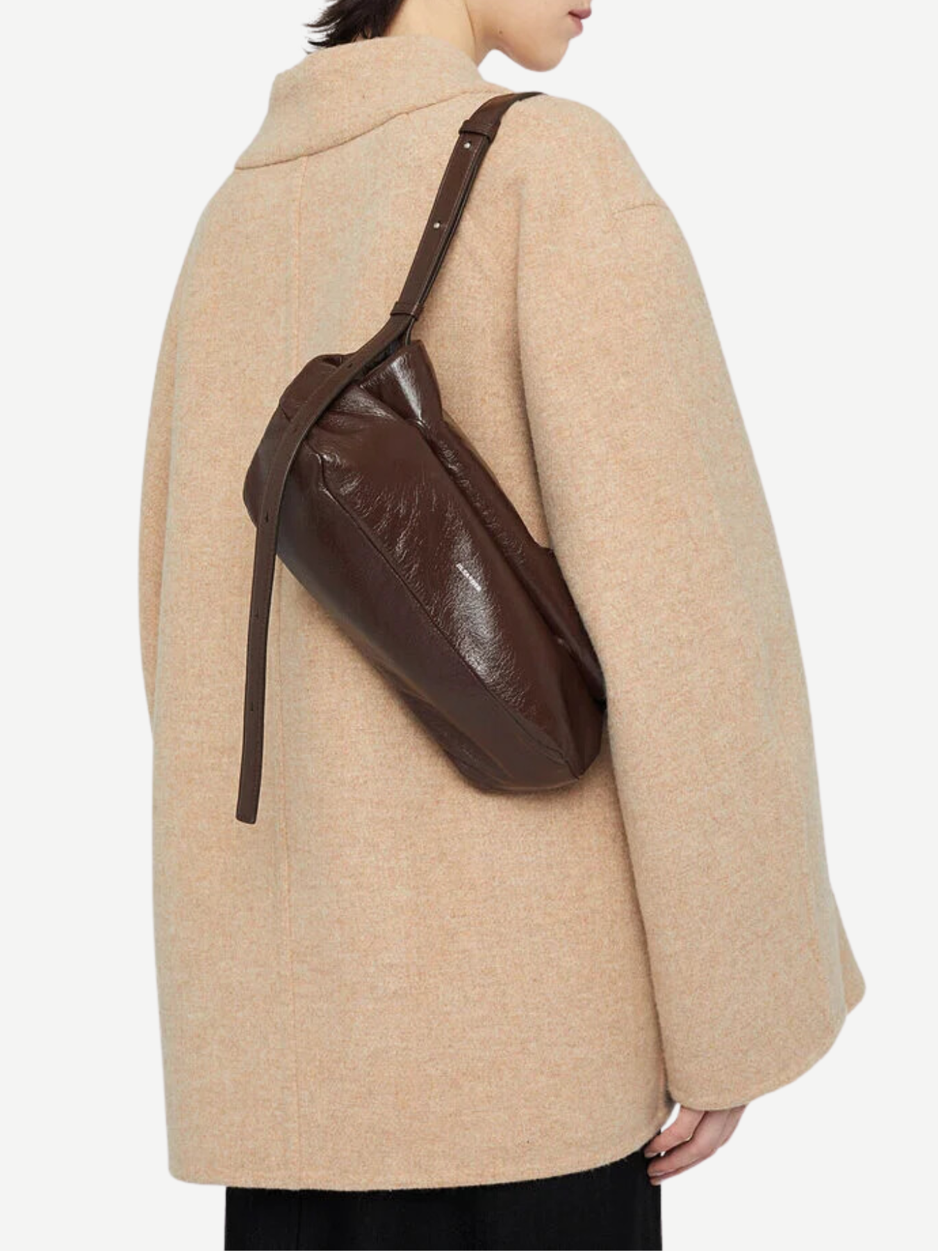 Jil Sander-Rollup Crossbody Small - Chocolate Plumb-Bags-One Size-Boboli-Vancouver-Canada