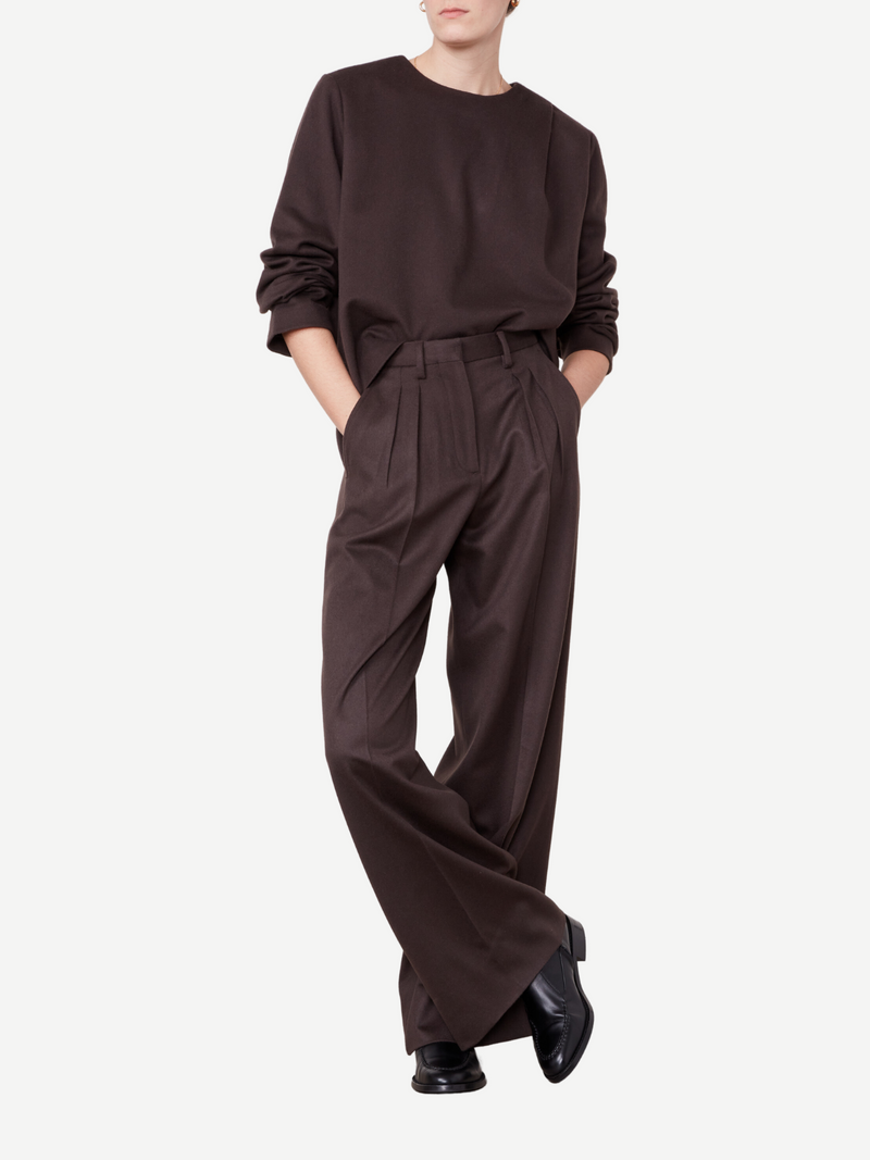 Officine Generale-Elia Pants - Dark Coffee-Pants-Boboli-Vancouver-Canada