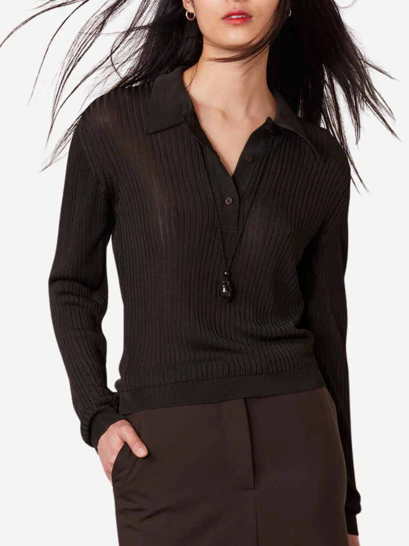 Officine Generale-Jana Sweater - Dark Coffee-Sweaters-Boboli-Vancouver-Canada