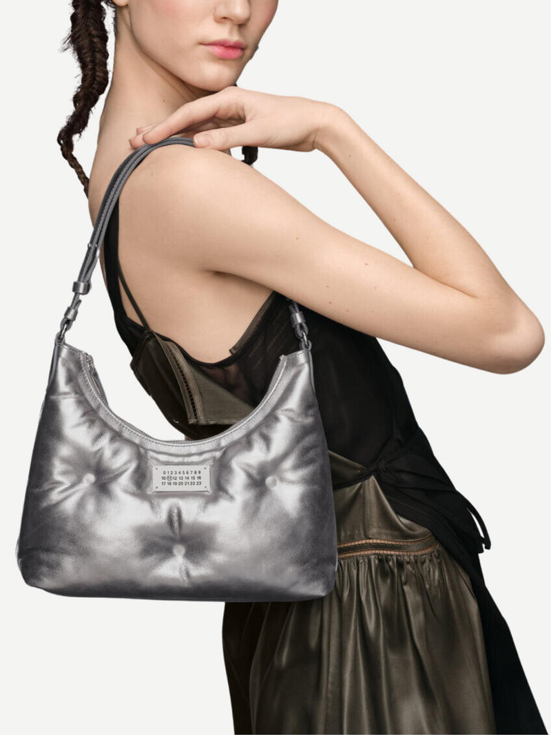 Maison Margiela-Glam Slam Hobo Small - Silver-Bags-One Size-Boboli-Vancouver-Canada