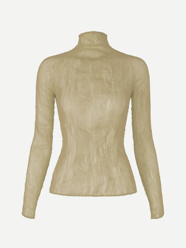 Issey Miyake-Chiffon Twist 3 - Kudzu Khaki-Tops-JP 02-Boboli-Vancouver-Canada