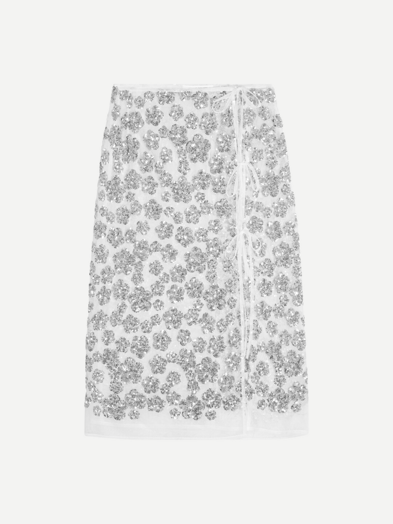 Cecilie Bahnsen-Ariana Skirt - Silver-Skirts-Boboli-Vancouver-Canada