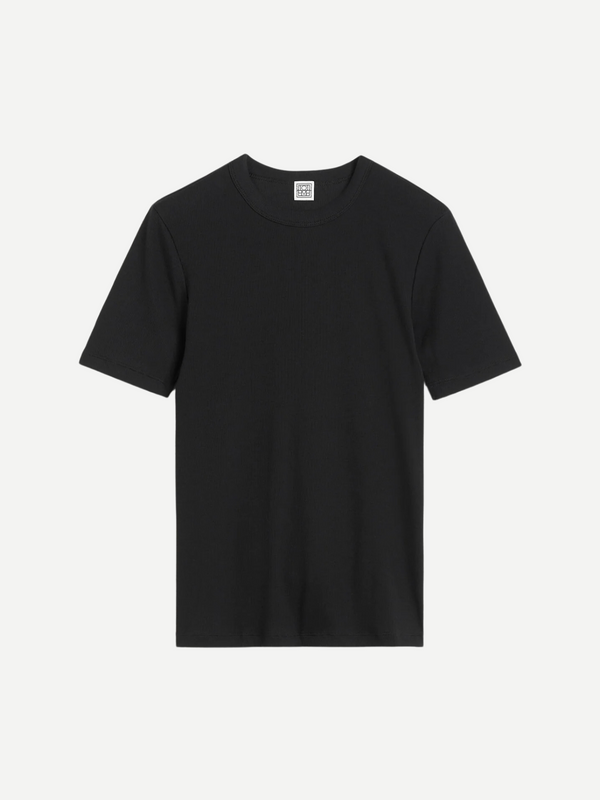 Totême-Classic Rib Tee - Black-Shirts-Boboli-Vancouver-Canada