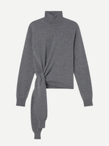 Rohe-Twisted Knotted Turtleneck Jumper - Mid-Grey Melange-Sweaters-Boboli-Vancouver-Canada