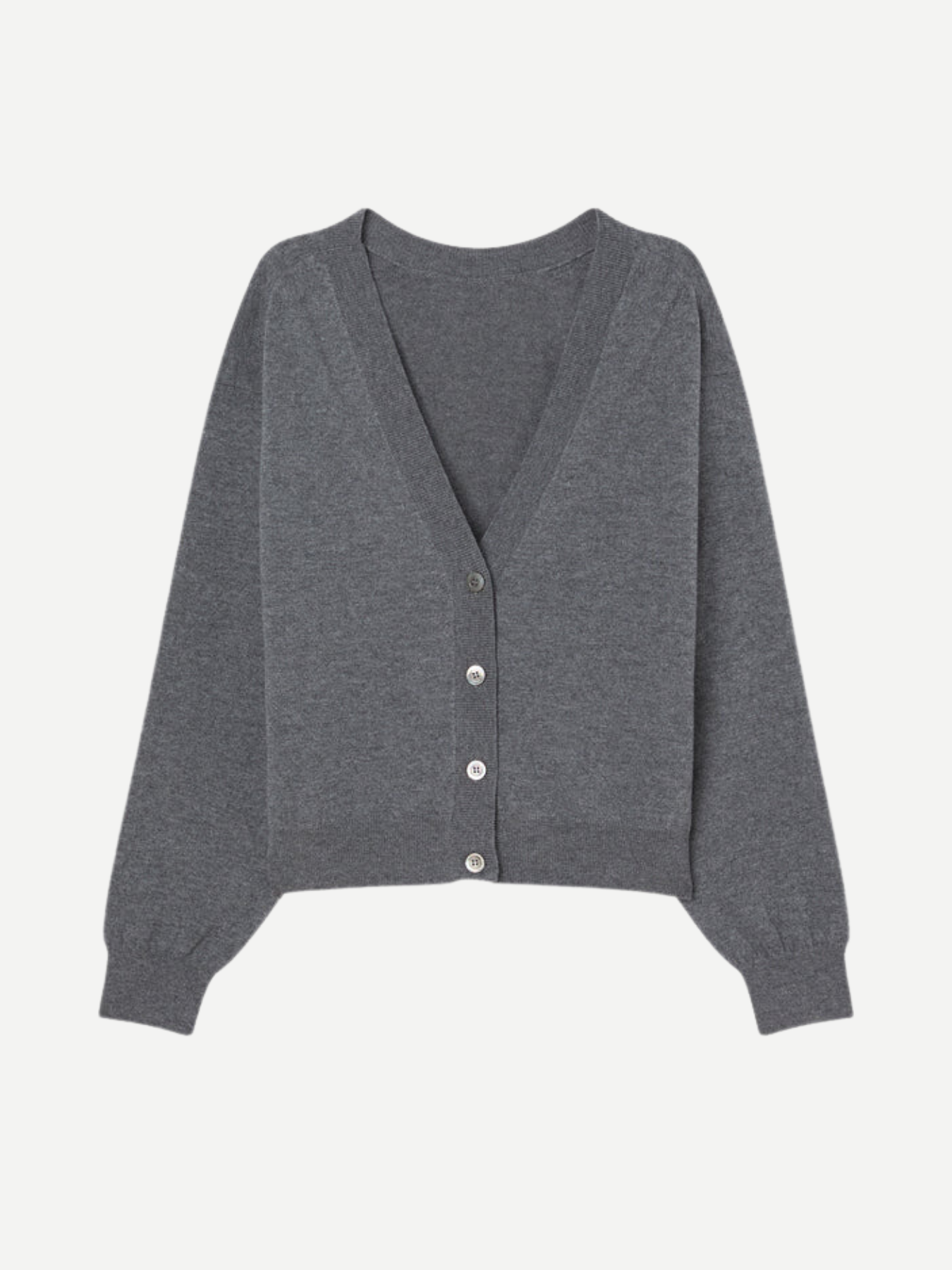 Rohe-Reversed Open Back Cardigan - Mid-Grey Melange-Cardigans-Boboli-Vancouver-Canada