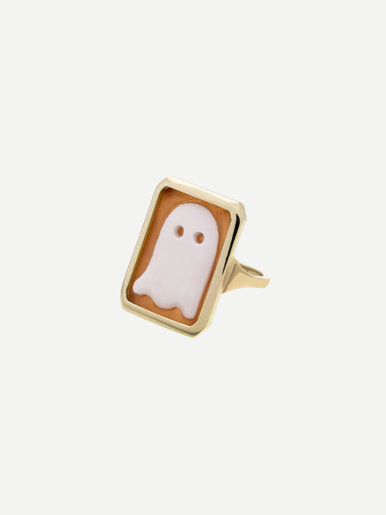 Aliita-Fantasma Cameo Ring - Yellow Gold/Carnelian Shell-Jewellery-One Size-Boboli-Vancouver-Canada