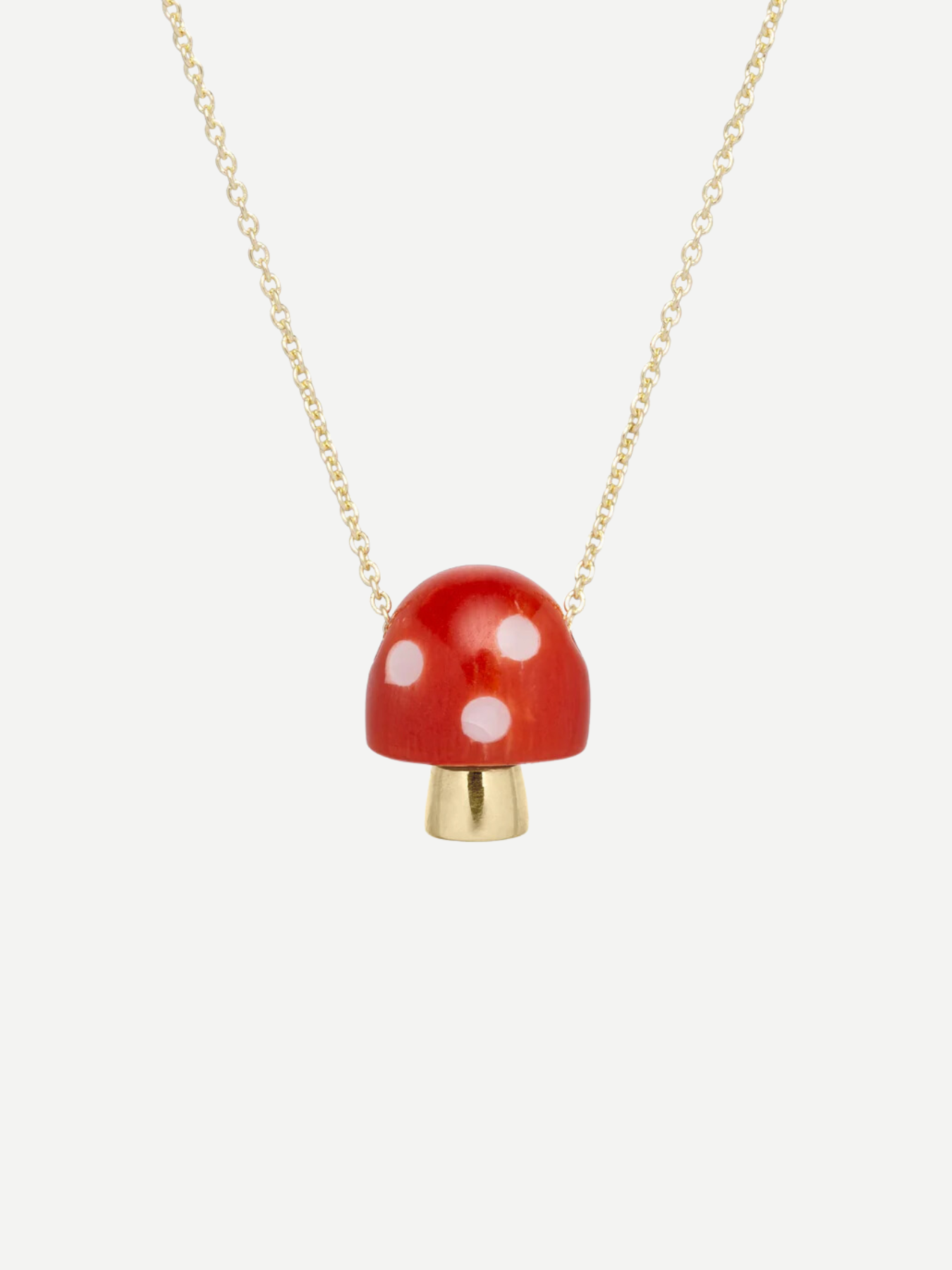 Aliita-L'Amanita Red + White Necklace - Yellow Gold/Red & White Coral-Jewellery-One Size-Boboli-Vancouver-Canada