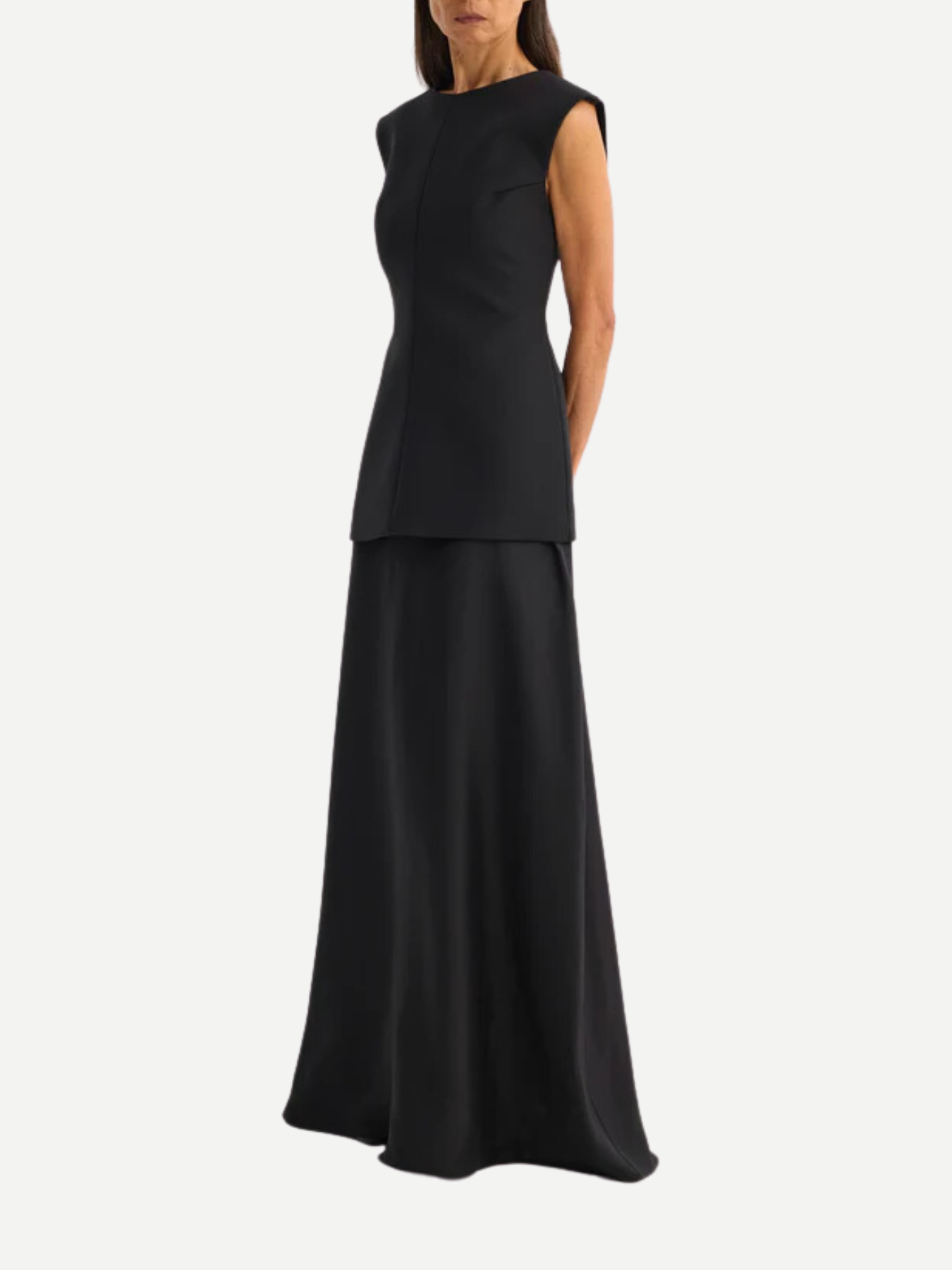 Rohe-Open Back Dress w/Integrated Silk Skirt - Black-Skirts-Boboli-Vancouver-Canada