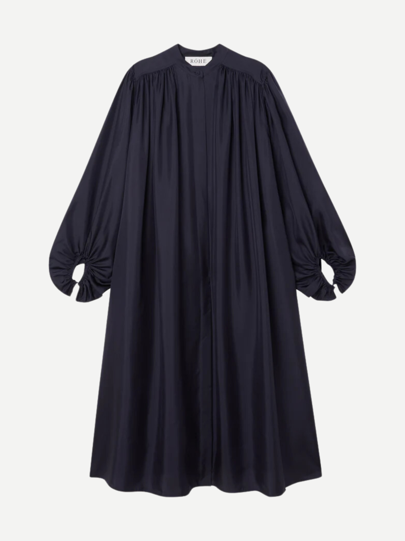 Rohe-Silk Pleated Dress - Navy-Dresses-Boboli-Vancouver-Canada