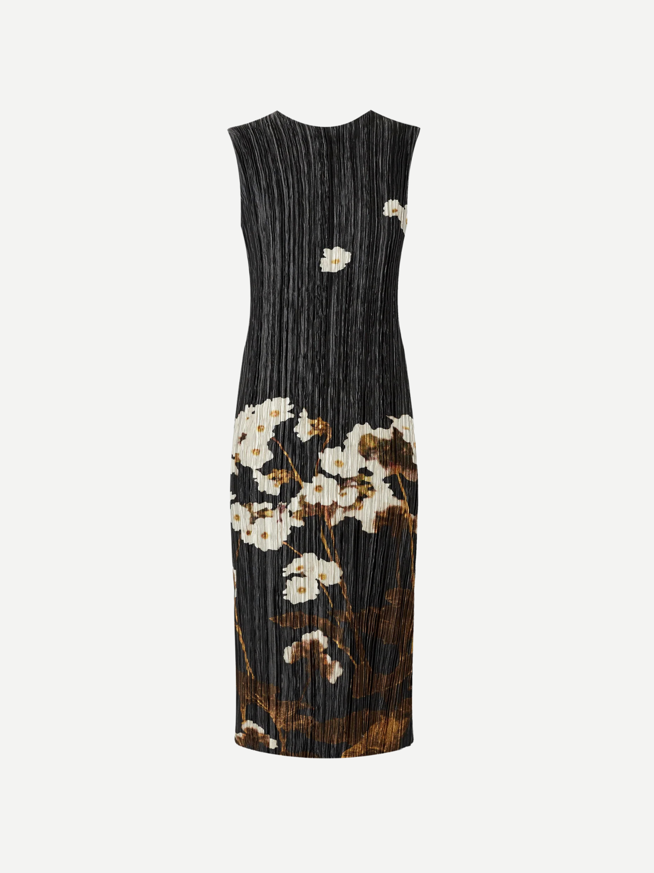 Erdem-Pleated Sleeveless Dress - Elena Garden/Black-Dresses-Boboli-Vancouver-Canada