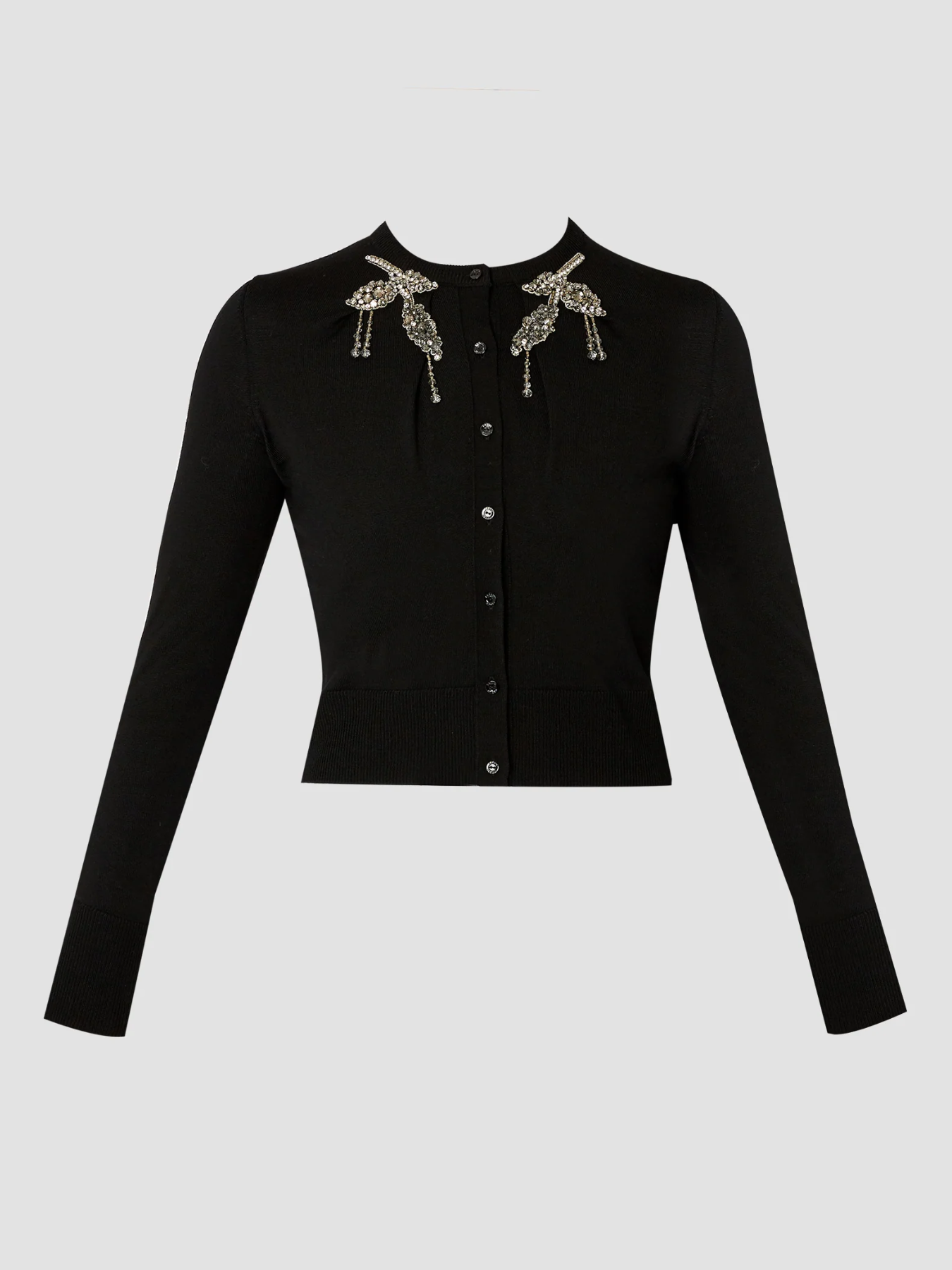 Erdem-Merino Wool Cropped Cardigan - Black-Cardigans-Boboli-Vancouver-Canada