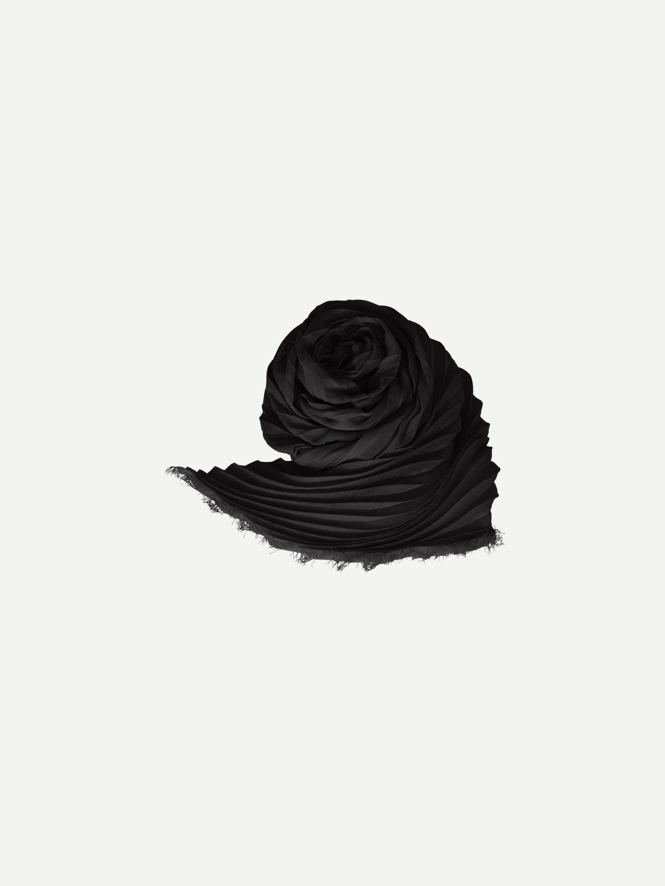 Issey Miyake-Washi Pleats Stole - Black-Tops-One Size-Boboli-Vancouver-Canada