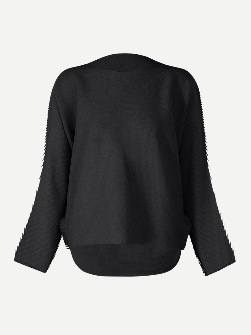 Issey Miyake-Campagne Sweater - Black-Sweaters-JP 02-Boboli-Vancouver-Canada