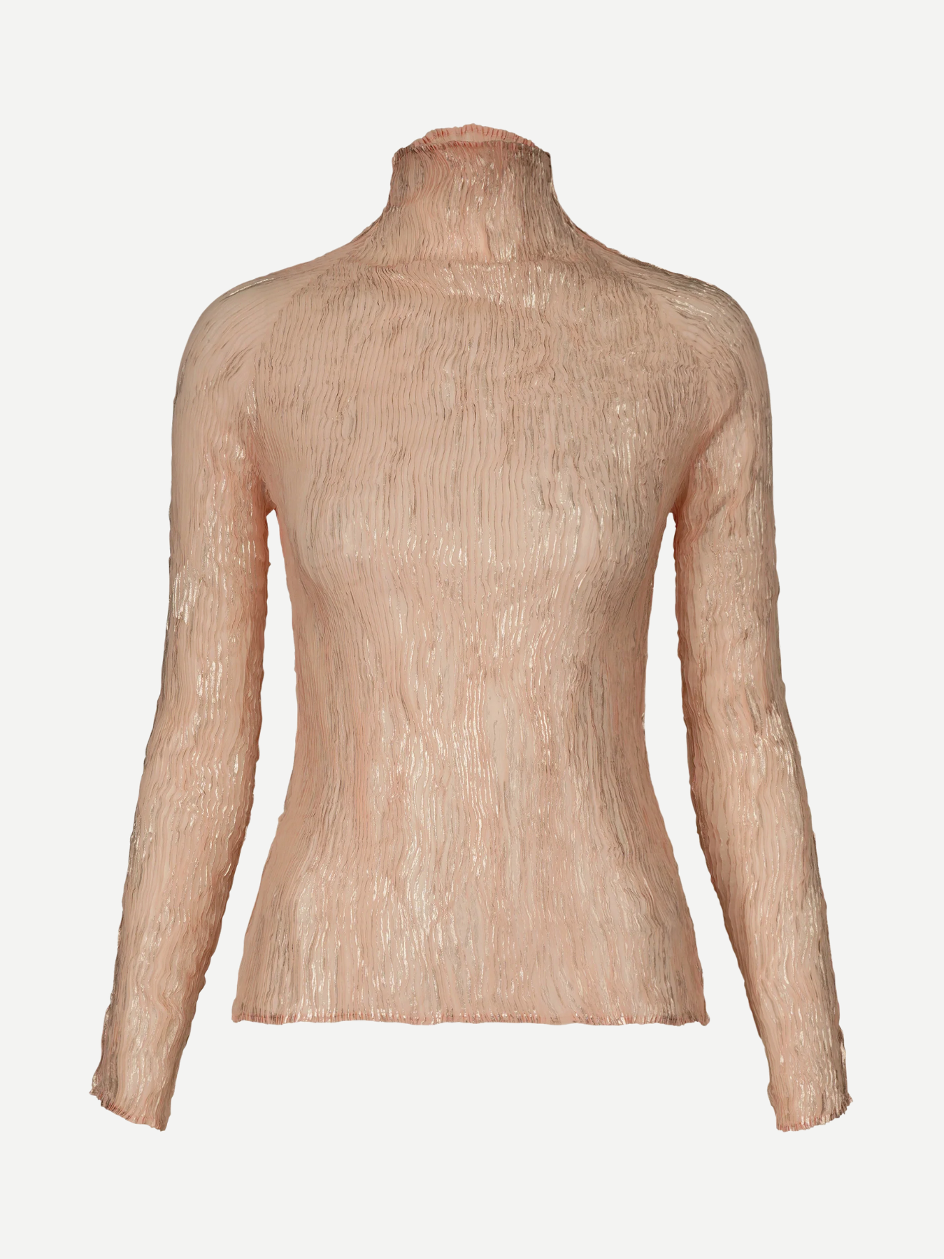 Issey Miyake-Foil Print Chiffon Twist Top - Light Brown-Tops-Boboli-Vancouver-Canada