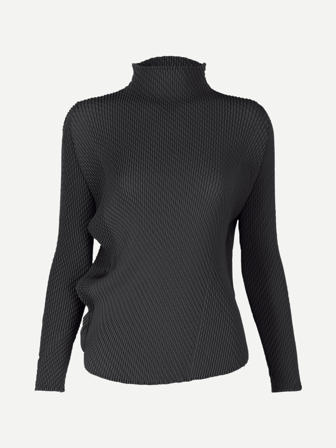 Issey Miyake-Misty Pleats Blouse - Black-Tops-Boboli-Vancouver-Canada