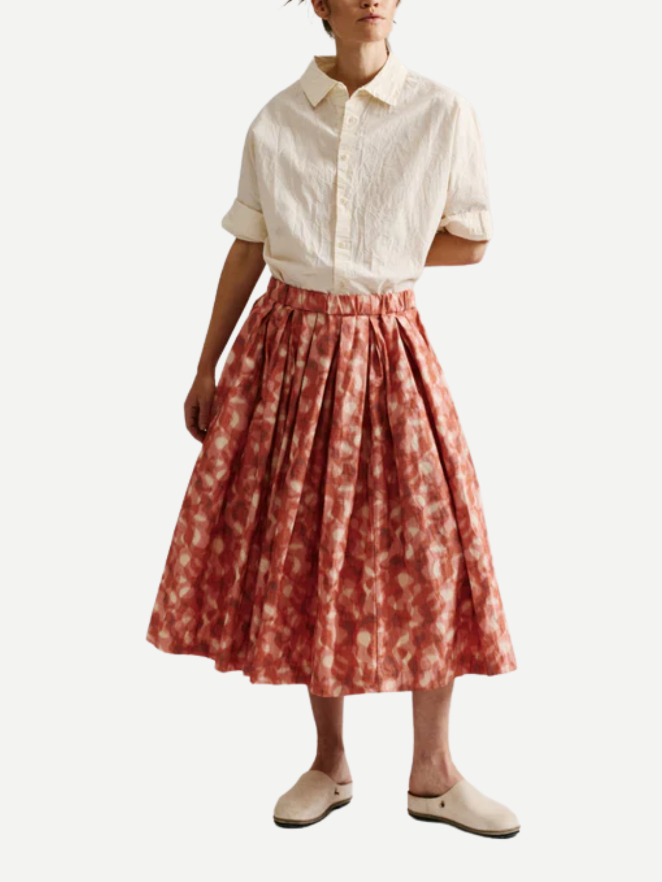 Casey Casey-Double Rideau Skirt - Ikat - Coral-Skirts-Boboli-Vancouver-Canada