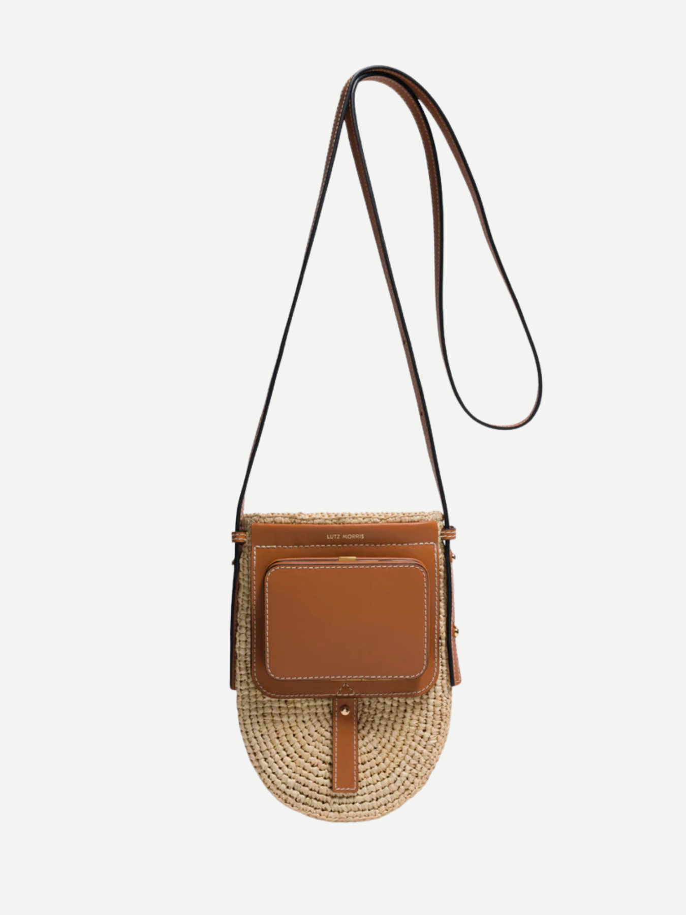 Lutz Morris-Porter Raffia Cross Body Phone Bag - Raffia/Tan Monty/Gold-Bags-Boboli-Vancouver-Canada