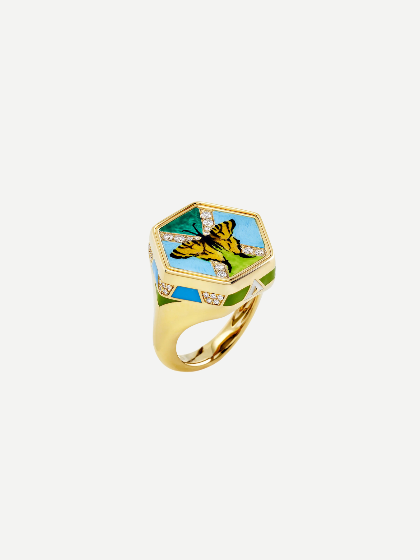 Francesca Villa-Butterflies Green Ring-Jewellery-Boboli-Vancouver-Canada