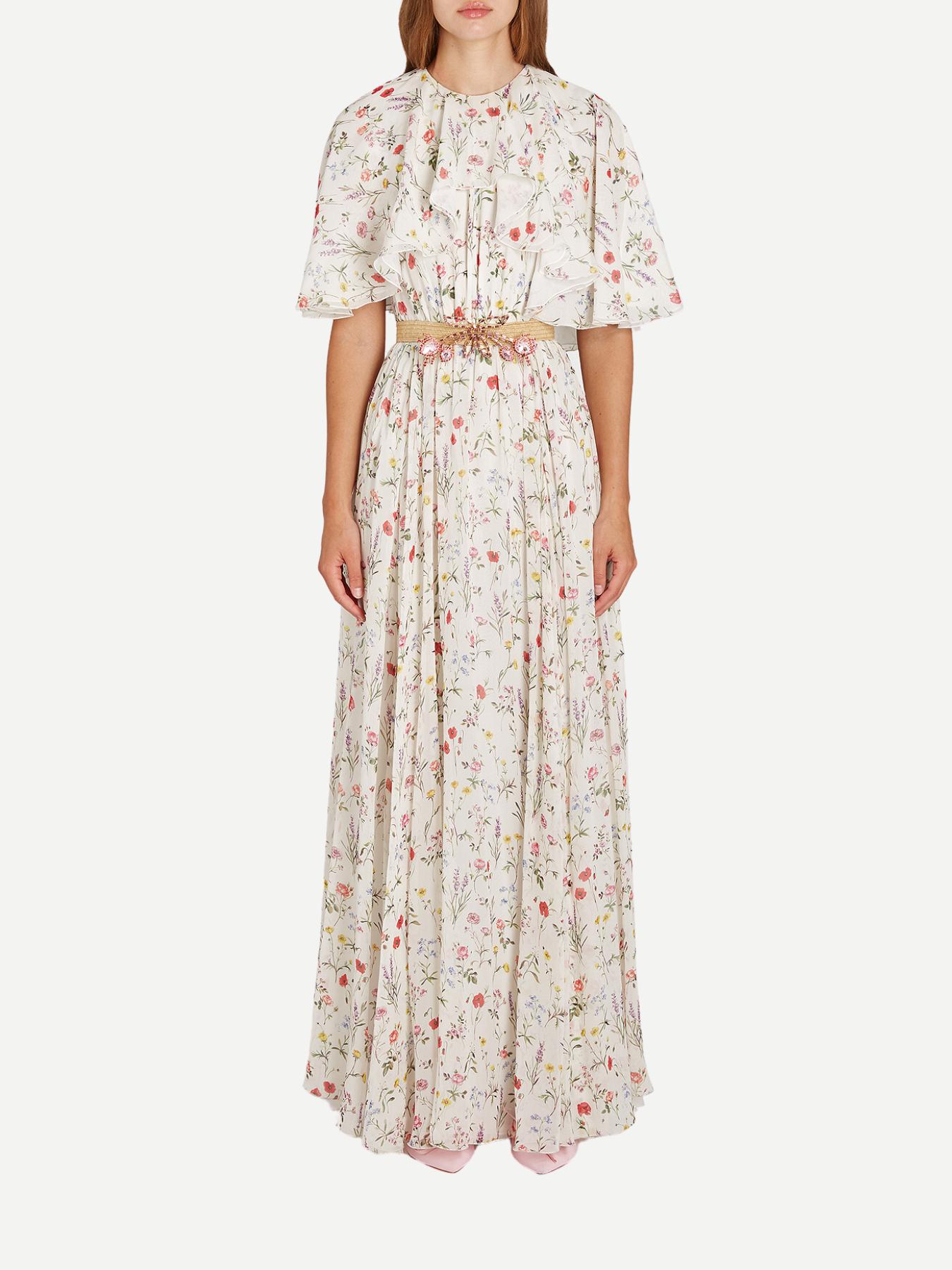 Giambattista Valli-Georgette Printed Dress 110cm - Multi-Dresses-Boboli-Vancouver-Canada