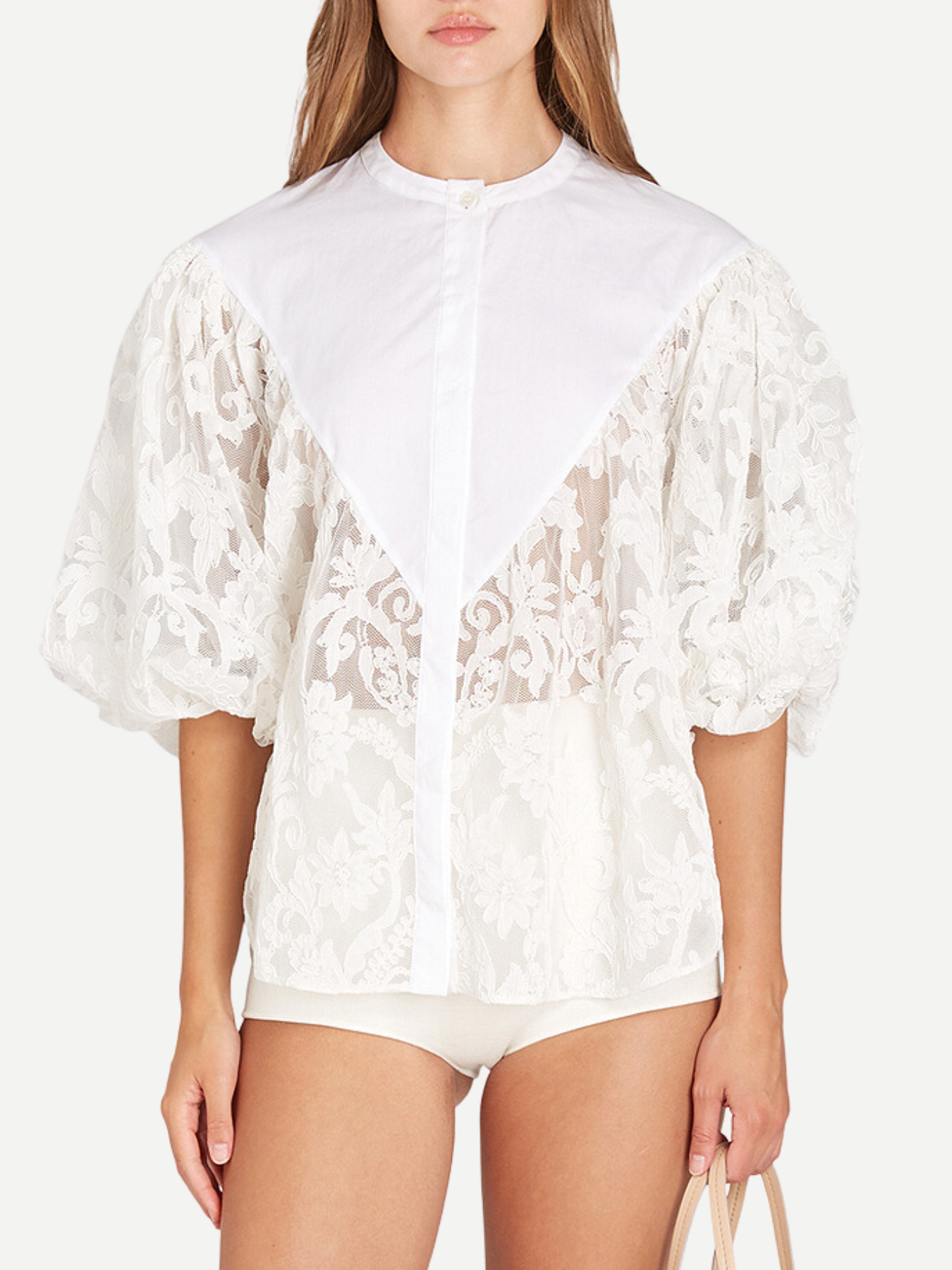 Giambattista Valli-Lace Blouse - White-Tops-Boboli-Vancouver-Canada