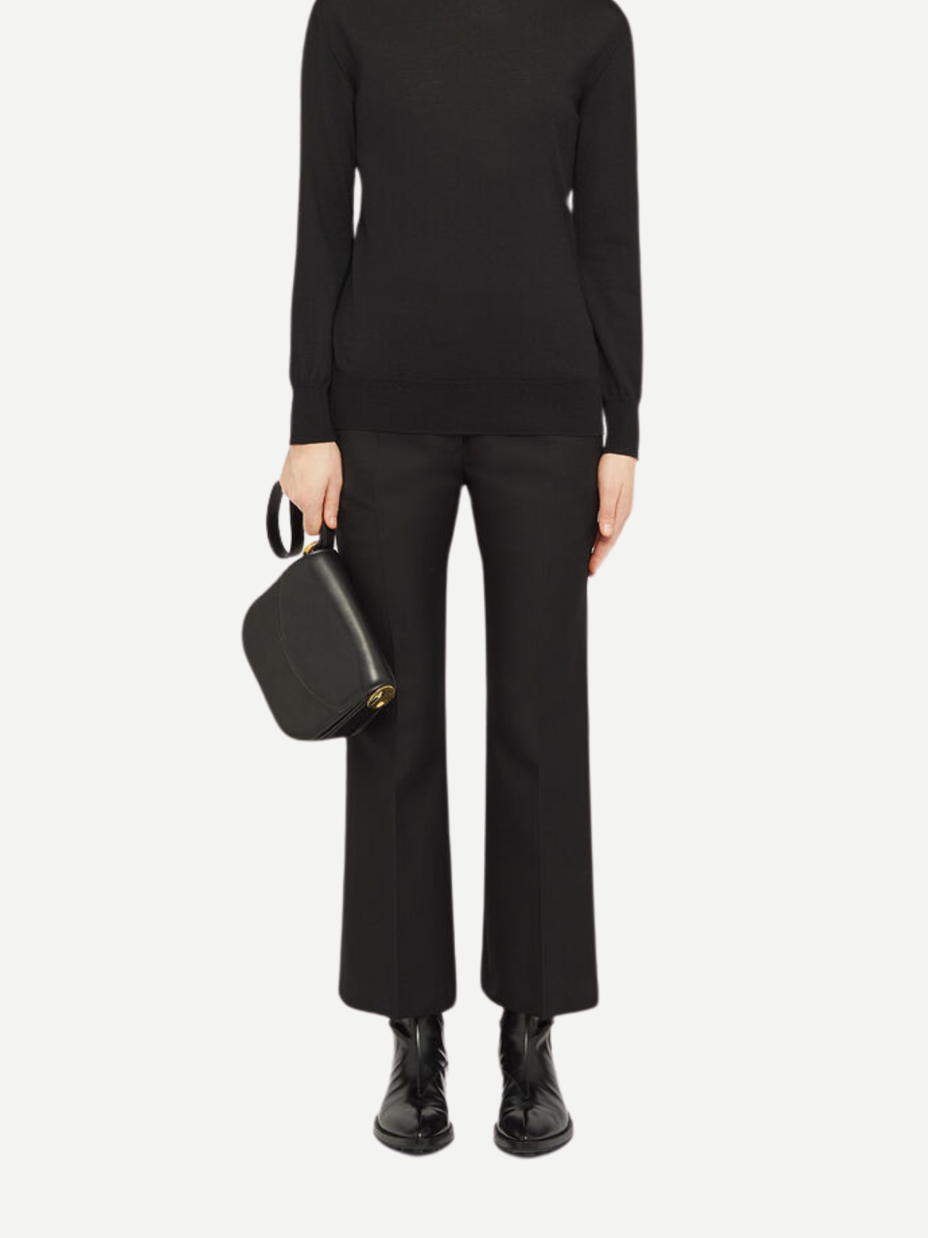 Jil Sander-Double Cotton Trousers - Black-Pants-Boboli-Vancouver-Canada