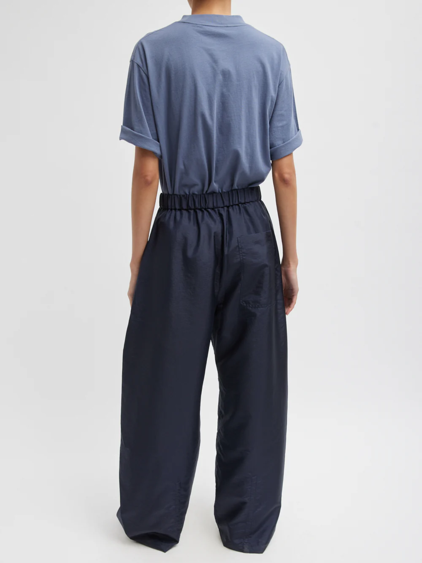 Tibi-Crispy Nylon Winslow Pant - Navy-Pants-Boboli-Vancouver-Canada