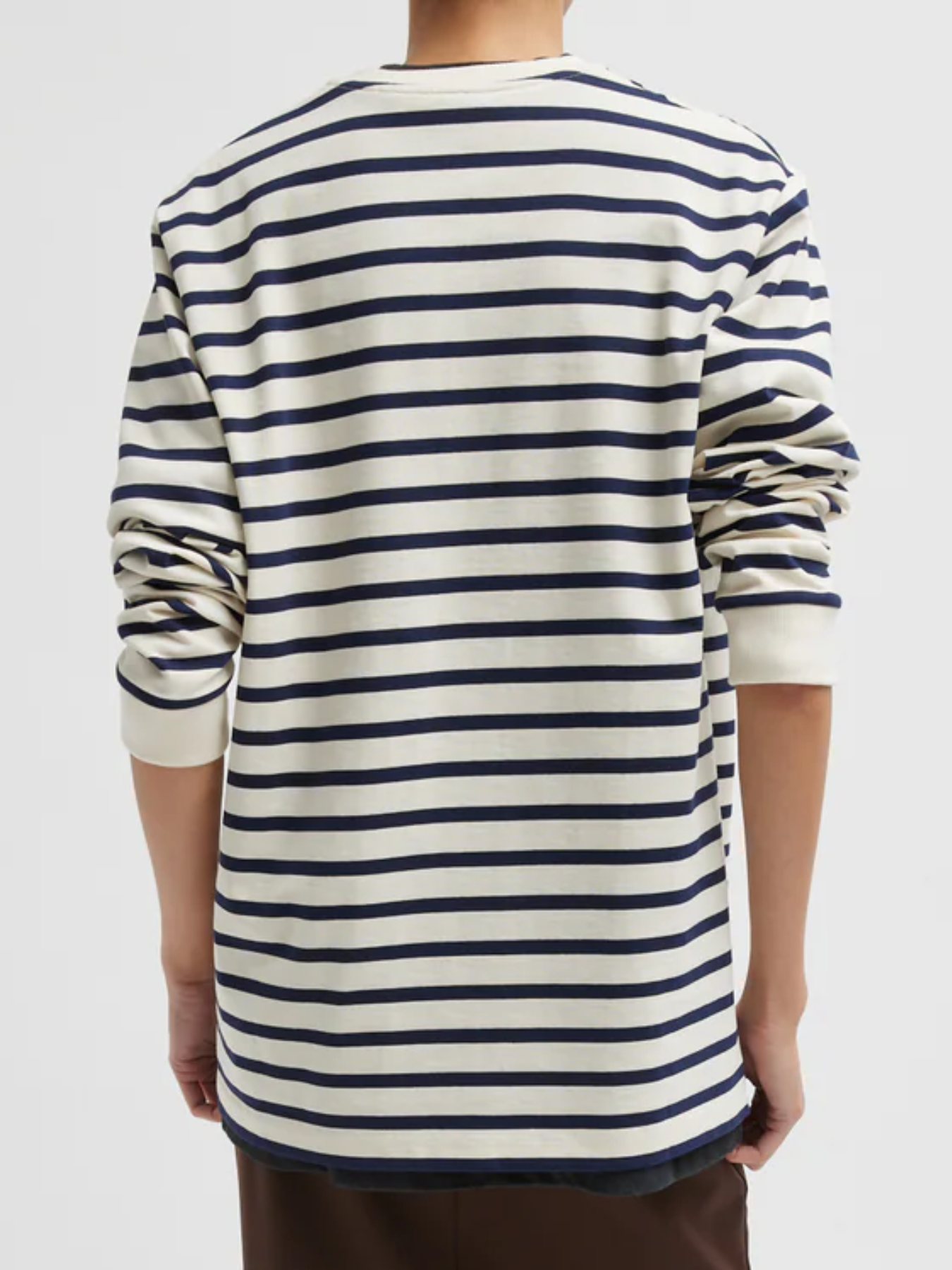 Tibi-Striped Perfect T Crewneck Long - Navy/Multi-Shirts-Boboli-Vancouver-Canada