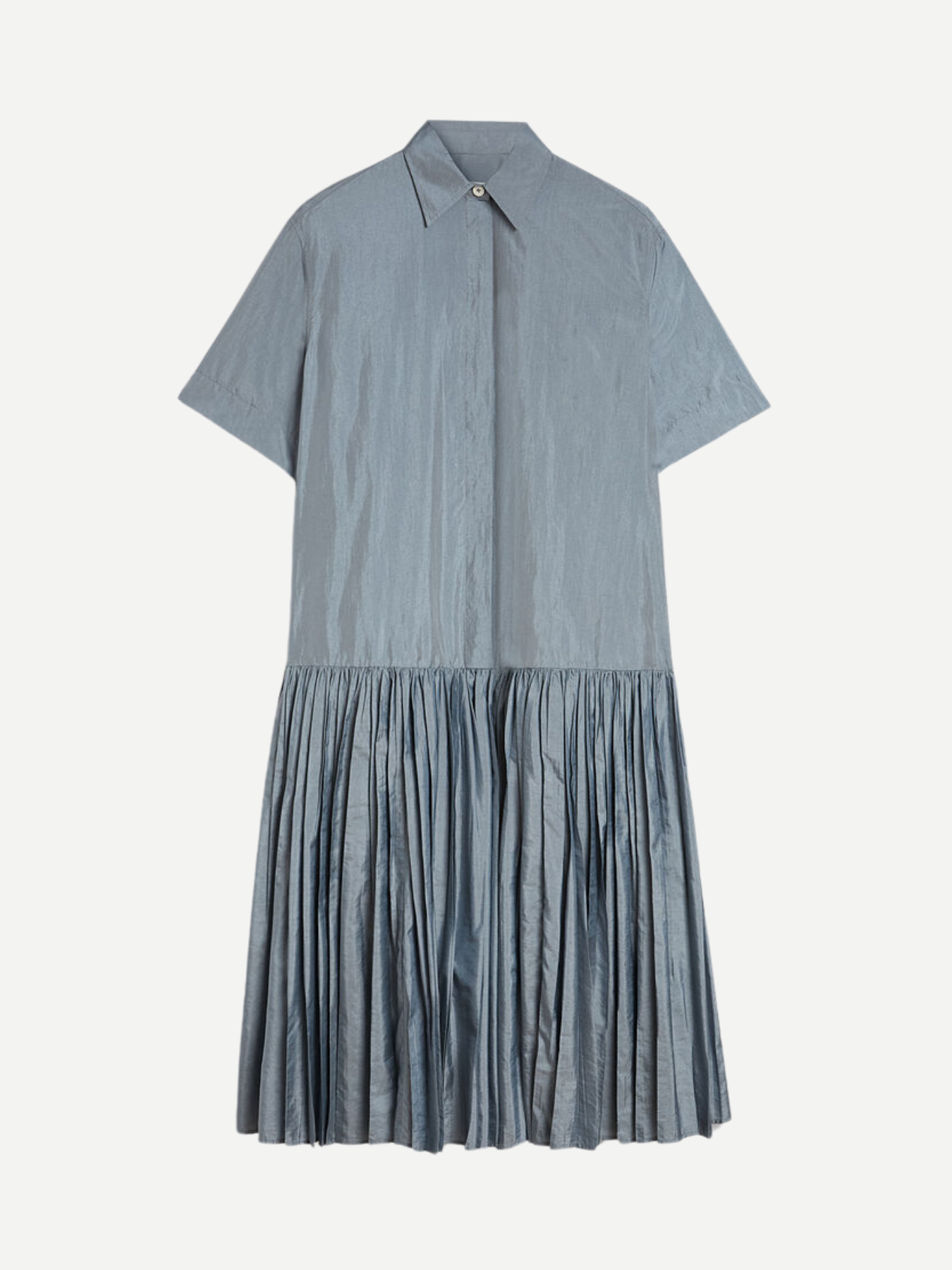 Jil Sander-Silk & Nylon Canvas Dress - Pewter Blue-Dresses-Boboli-Vancouver-Canada