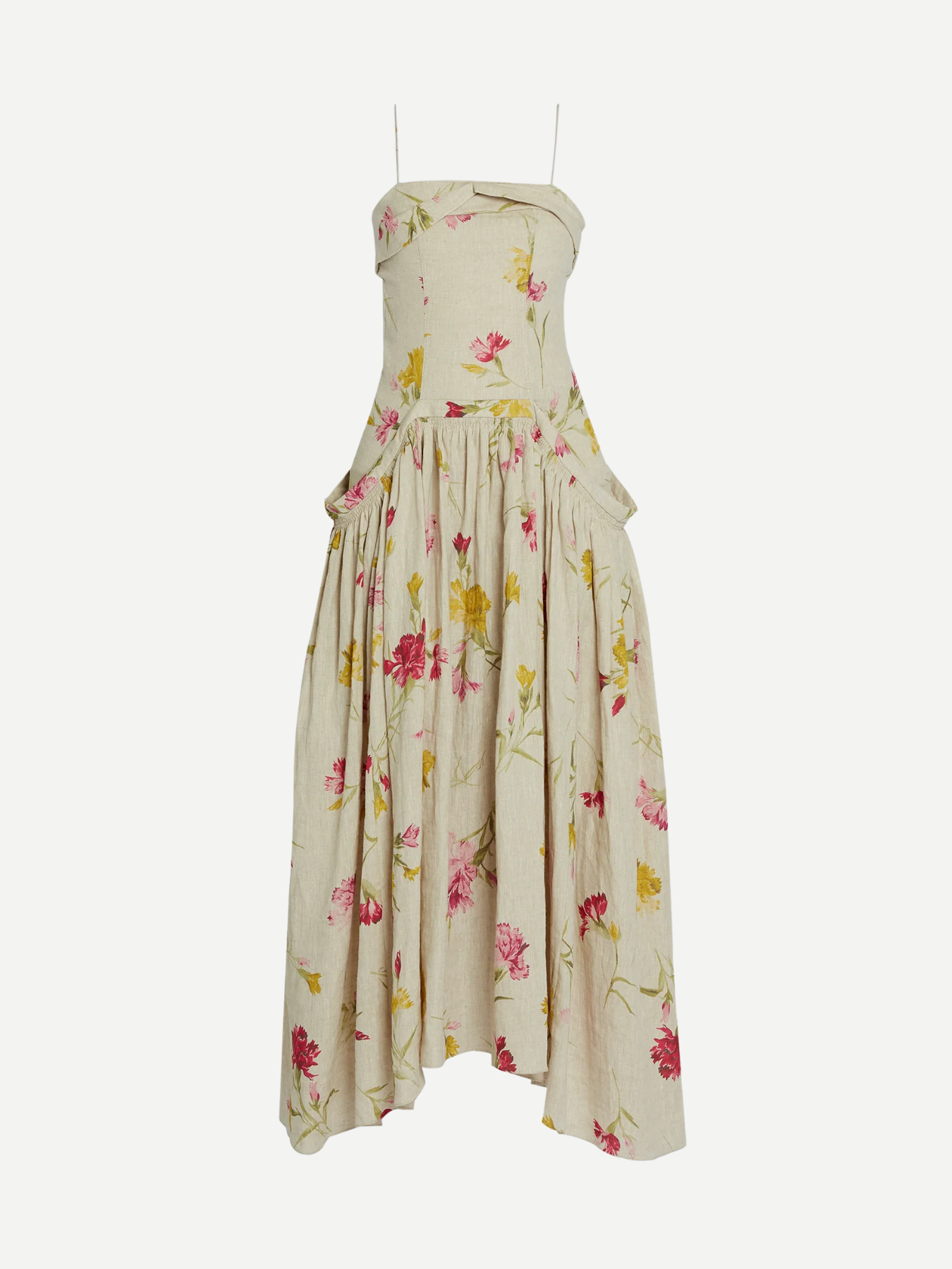 Erdem-Sleeveless Full Skirt Midi Dress - Dancing Carnation-Dresses-Boboli-Vancouver-Canada