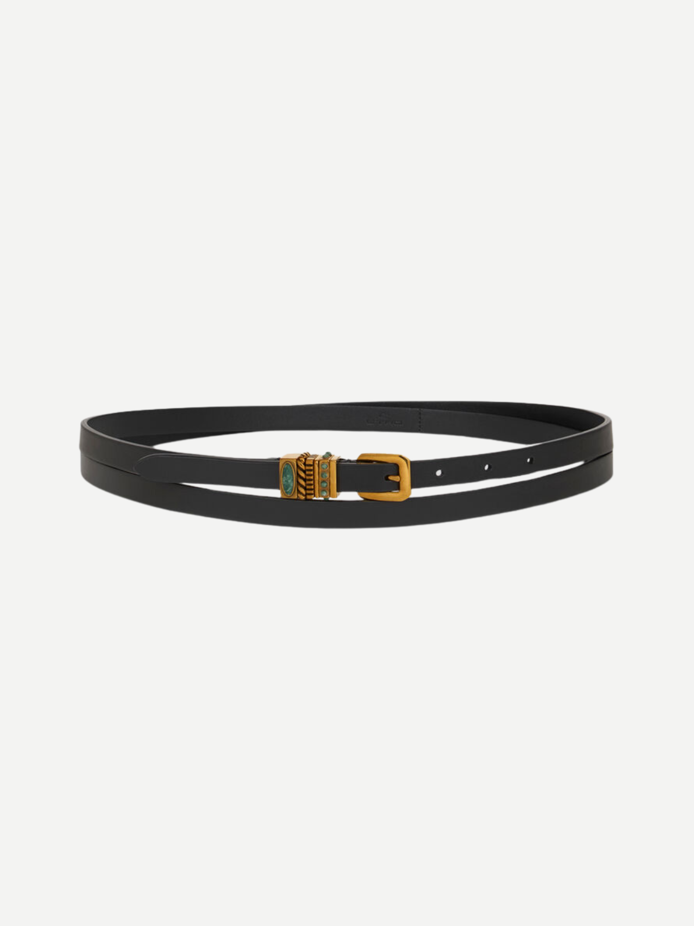 Etro-Leather Belt w/Jewel Stones - Black-Belts-Boboli-Vancouver-Canada