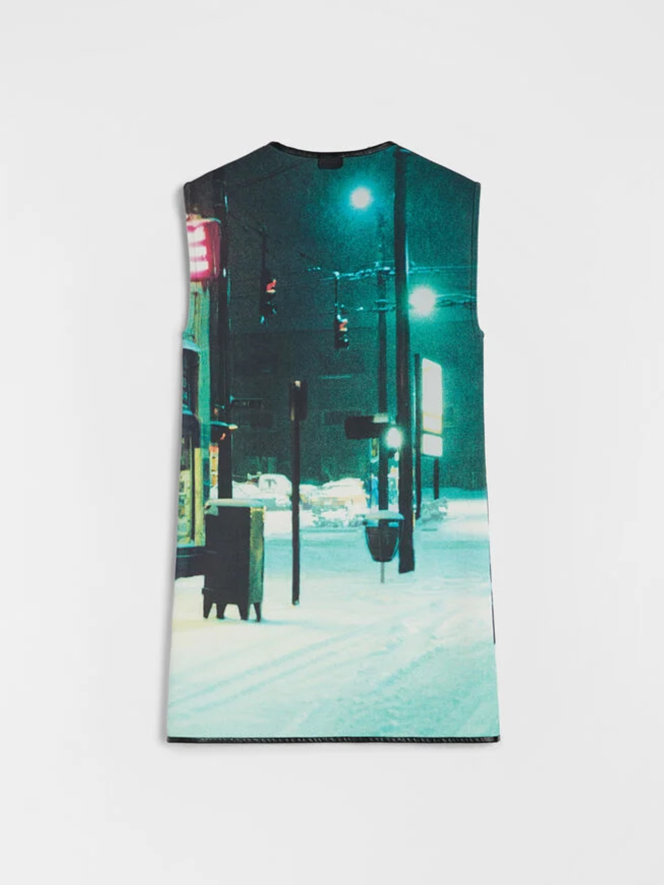 Jil Sander-Printed Dress w/Leather Trim - Silver Grill-Dresses-Boboli-Vancouver-Canada