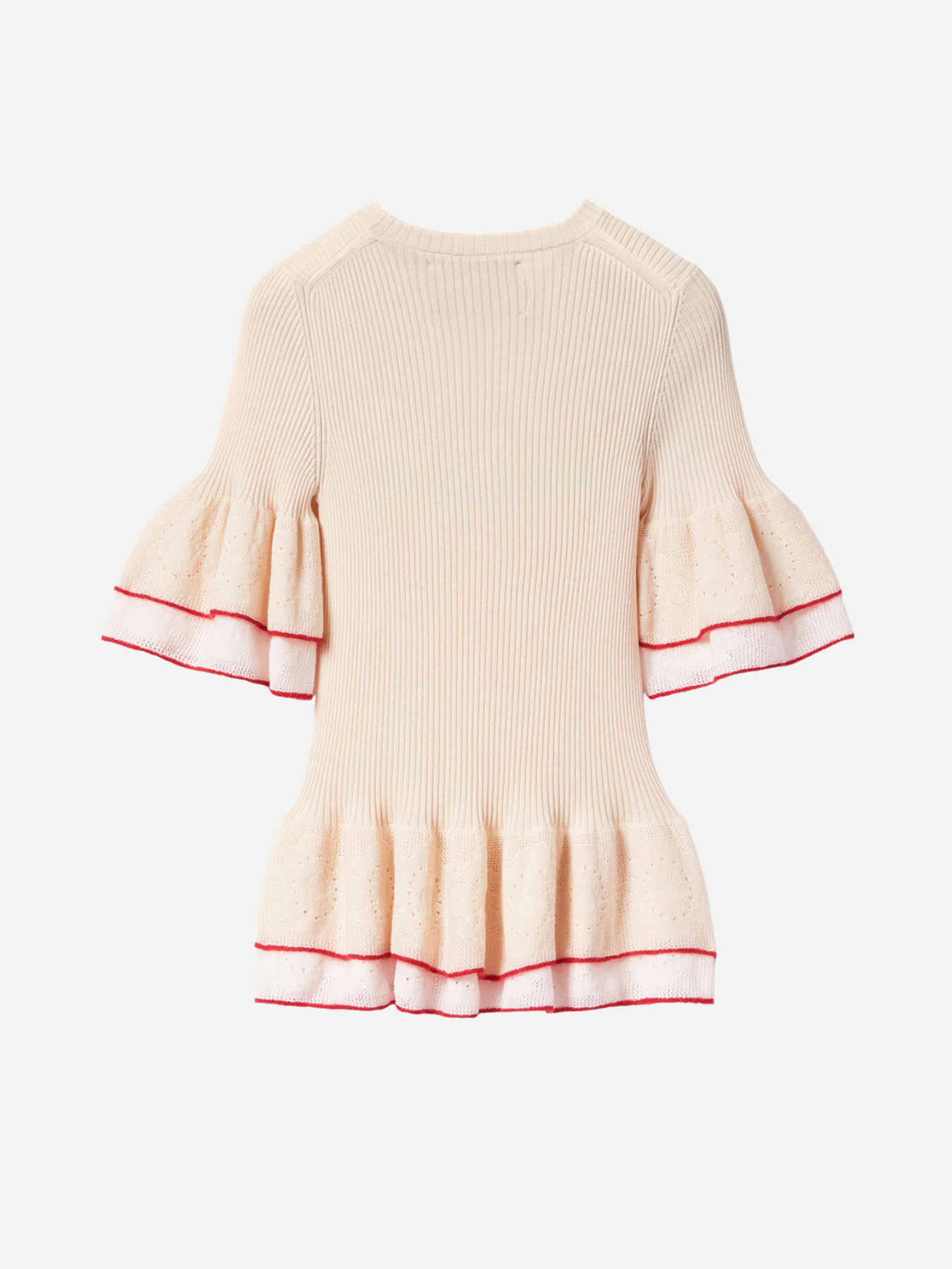 La DoubleJ-Peplum Tee - Light Beige-Shirts-Boboli-Vancouver-Canada