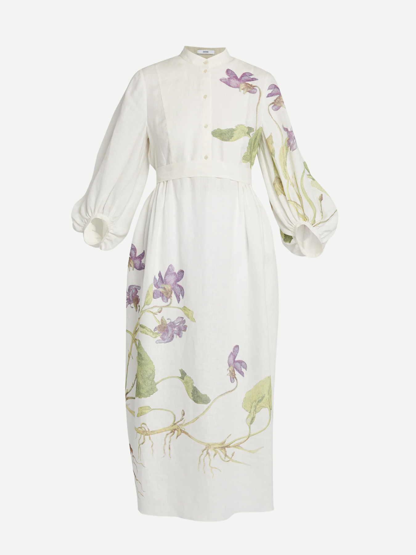 Erdem-L.S. Midi Dress w/Tie Waist - Ivory-Dresses-Boboli-Vancouver-Canada