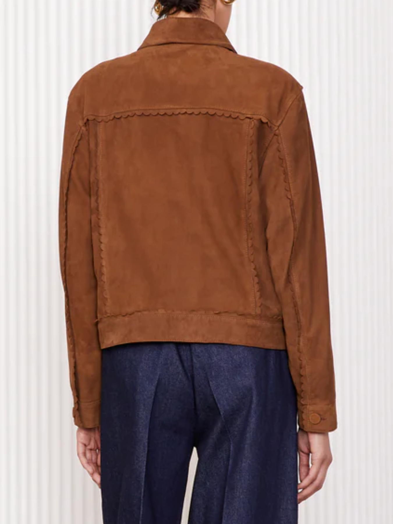 Officine Generale-Dewi Deco Goat Suede Jacket - Tobacco-Jackets-Boboli-Vancouver-Canada
