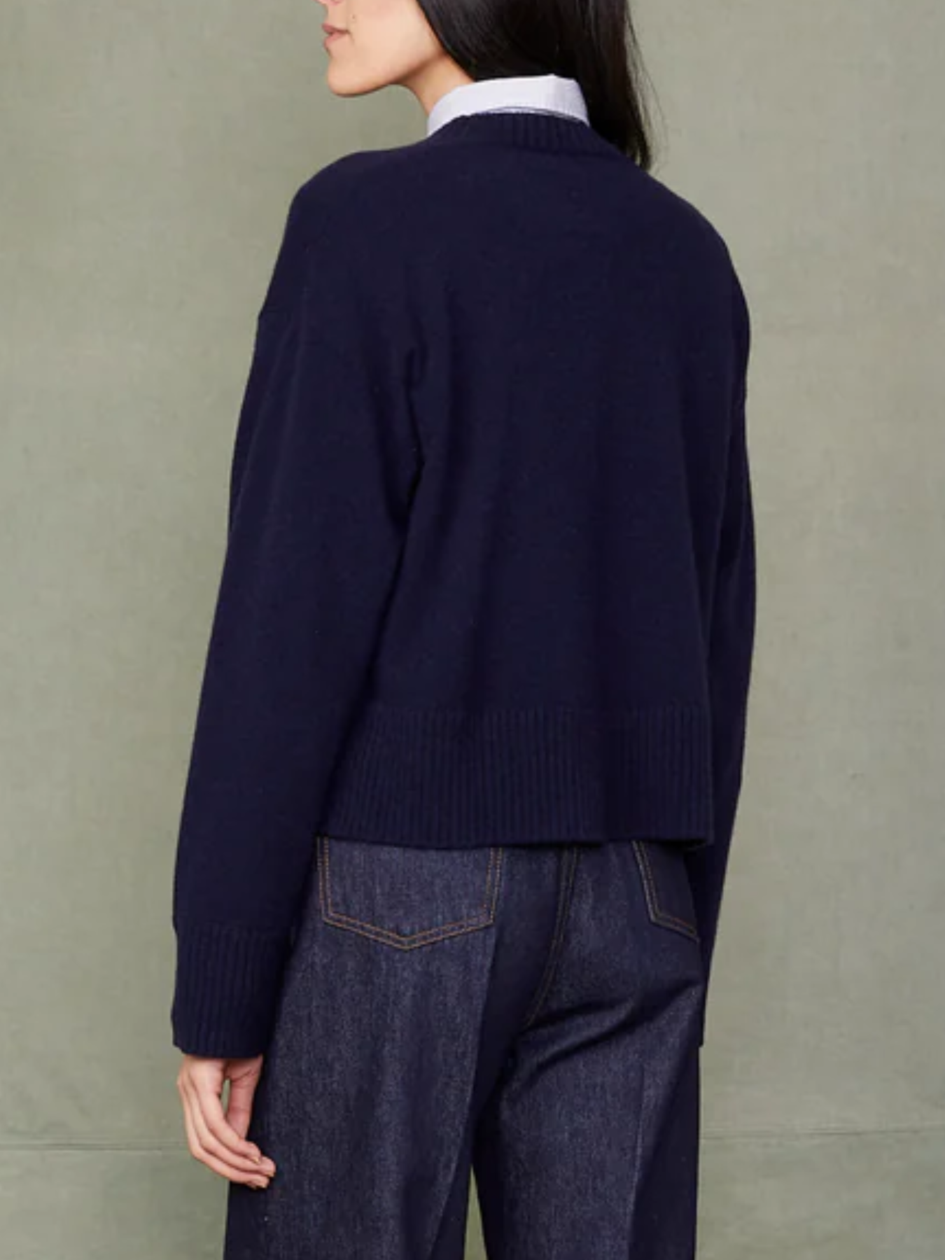 Officine Generale-Nicky Cashmere Crewneck Top - Dark Navy-Tops-Boboli-Vancouver-Canada