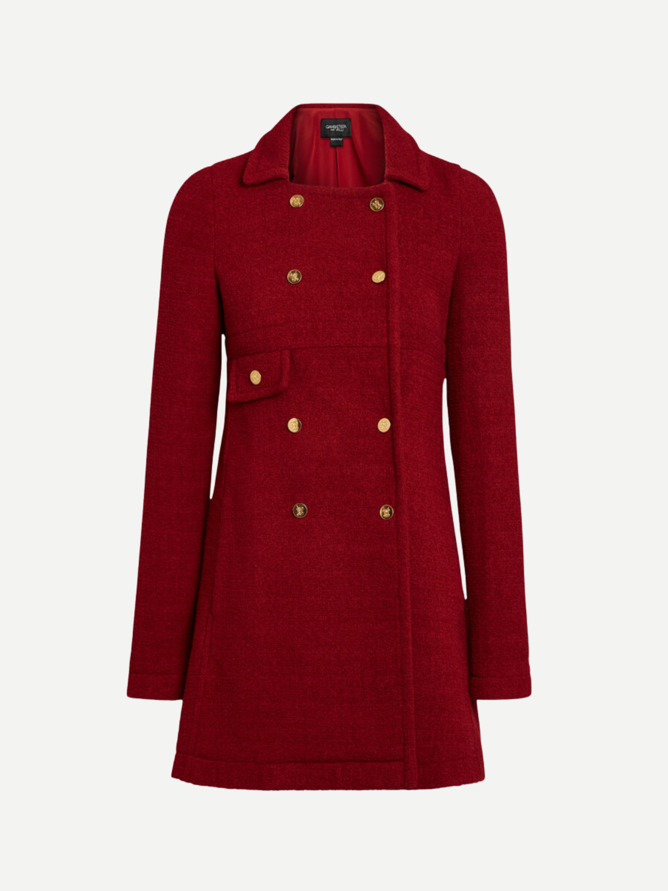 Giambattista Valli-Mid-Length Coat in Boucle - Titan Red-Coats-Boboli-Vancouver-Canada