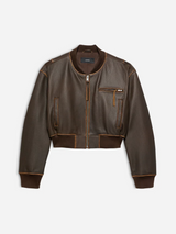 Arma-Elettra Leather Jacket - Mud Brown-Jackets-EU 34-Boboli-Vancouver-Canada