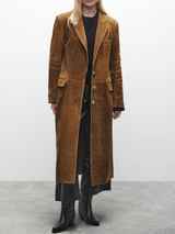 Arma-Alisa Gritty Suede Coat - Olive-Coats-Boboli-Vancouver-Canada