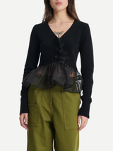 Cecilie Bahnsen-Phlox Cardigan - Black-Cardigans-Boboli-Vancouver-Canada