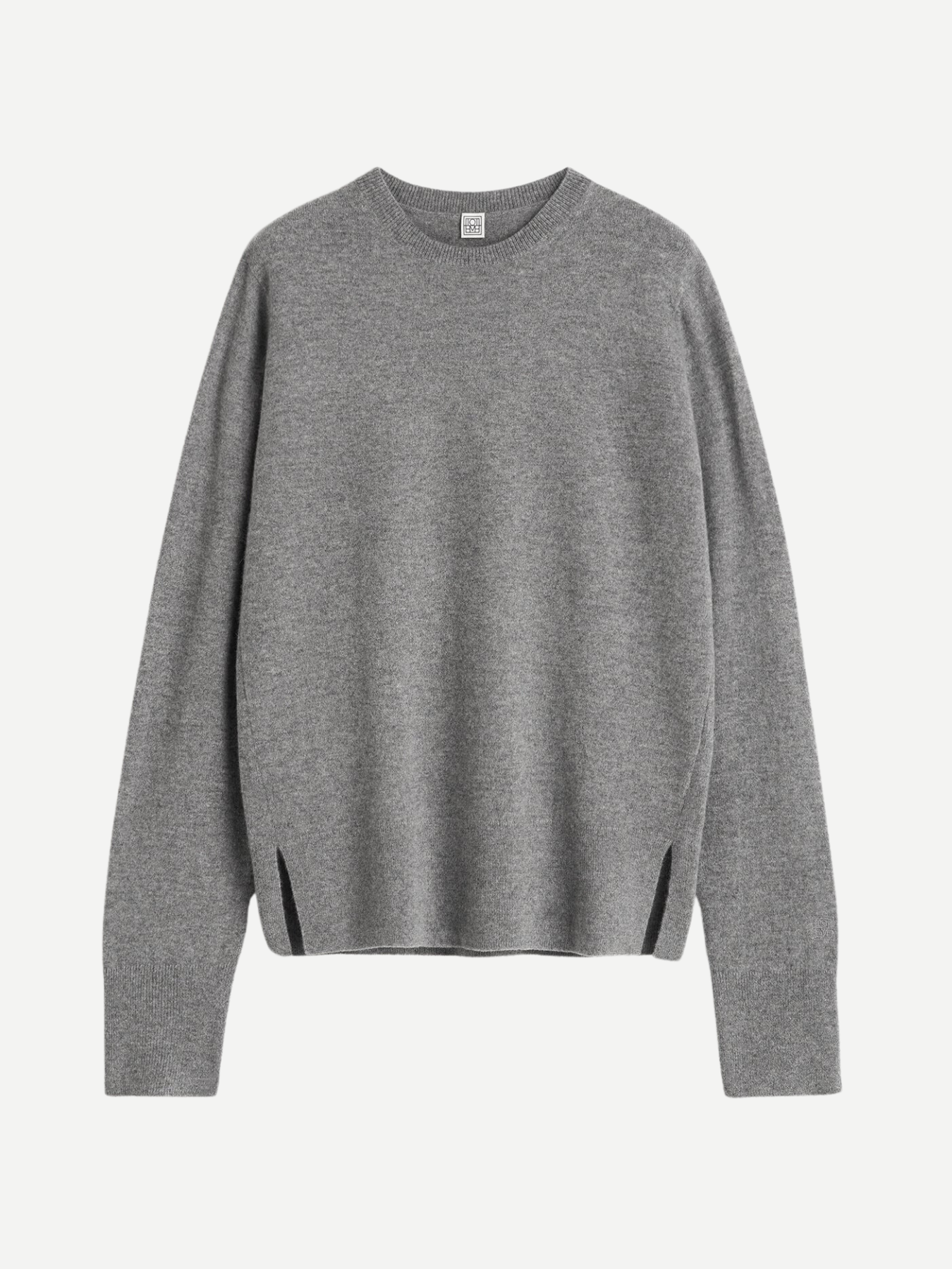 Totême-Crew-Neck Cashmere Knit - Grey Melange-Sweaters-Boboli-Vancouver-Canada