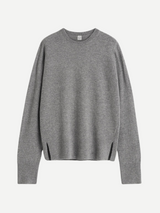 Totême-Crew-Neck Cashmere Knit - Grey Melange-Sweaters-Boboli-Vancouver-Canada