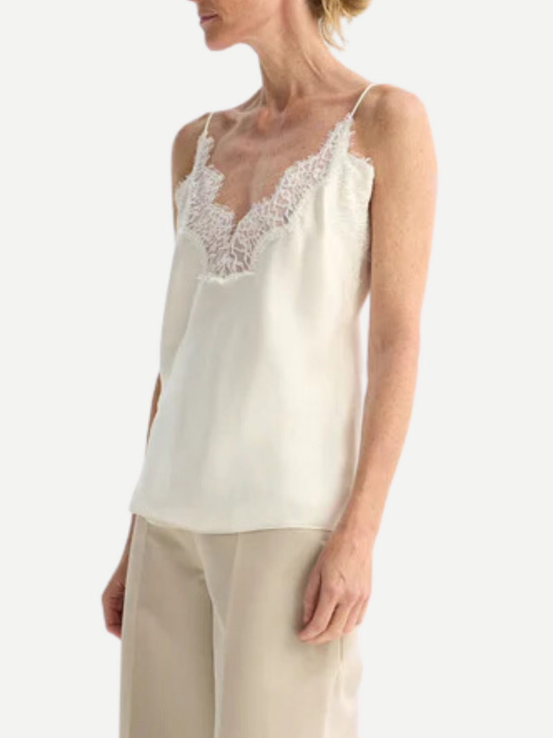 Rohe-Silk Lace Camisole Top - Cream-Tops-Boboli-Vancouver-Canada