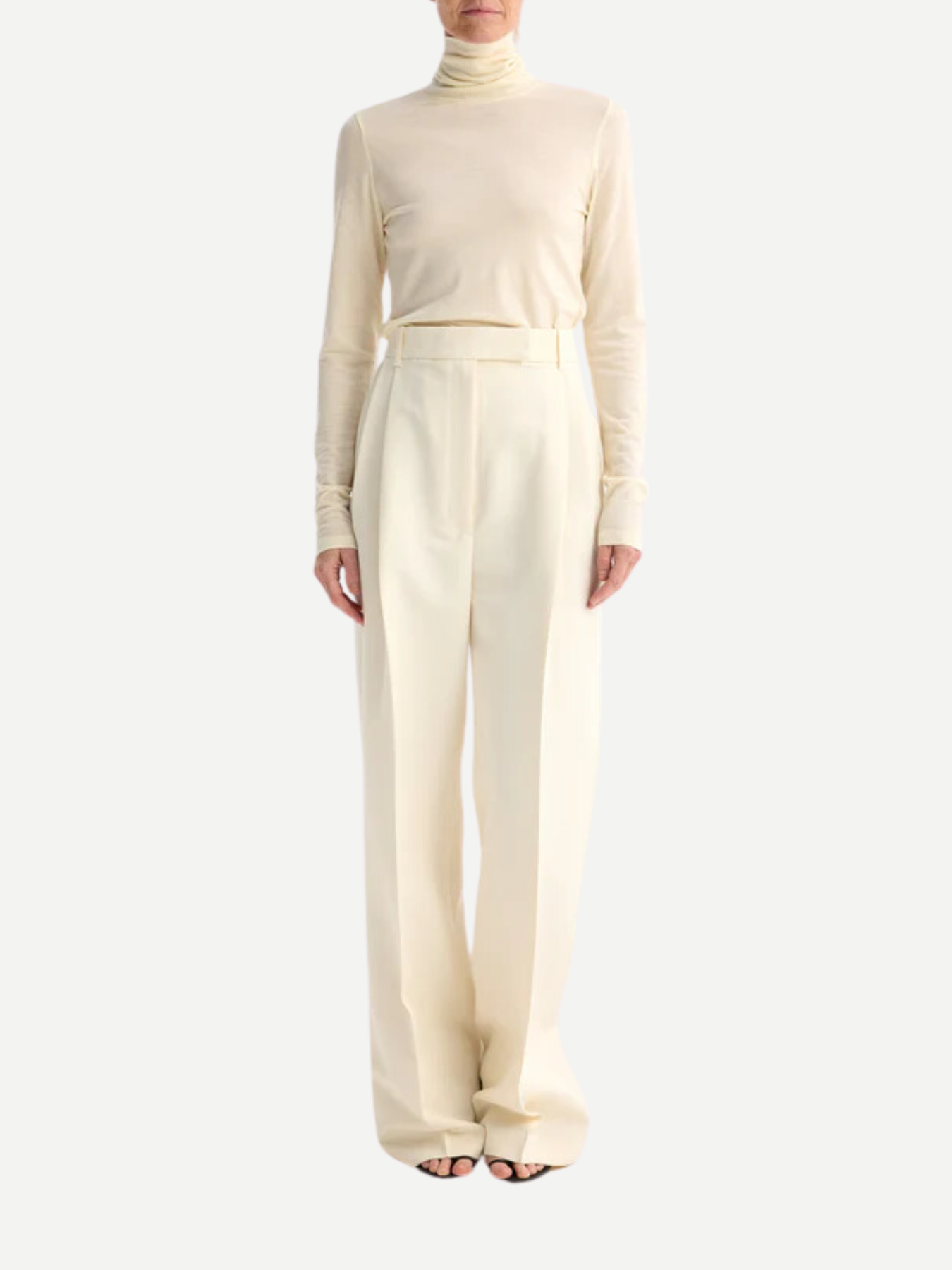 Rohe-High-Waist Tailored Trousers - Off White-Pants-Boboli-Vancouver-Canada