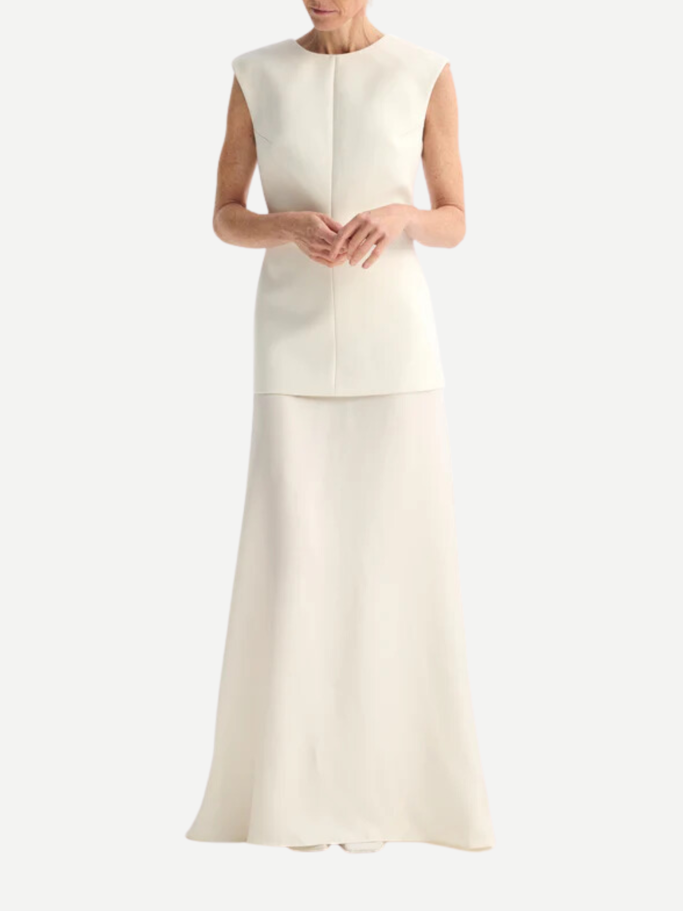 Rohe-Open Back Dress w/Integrated Silk Skirt - Cream-Skirts-Boboli-Vancouver-Canada