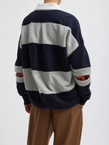 Tibi-Sweatshirt Program Polo Collar Sweatshirt - Navy/Multi-Sweaters-Boboli-Vancouver-Canada