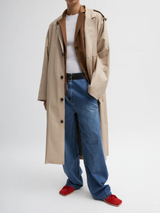 Tibi-Reversed Cuffed Trench - Tan-Coats-Boboli-Vancouver-Canada