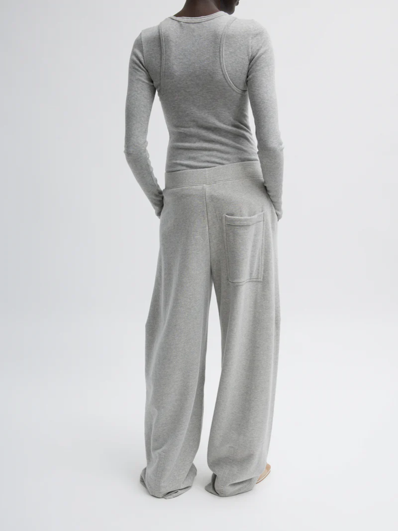 Tibi-Sweatshirt Program Winslow Pant - Heather Grey-Pants-Boboli-Vancouver-Canada